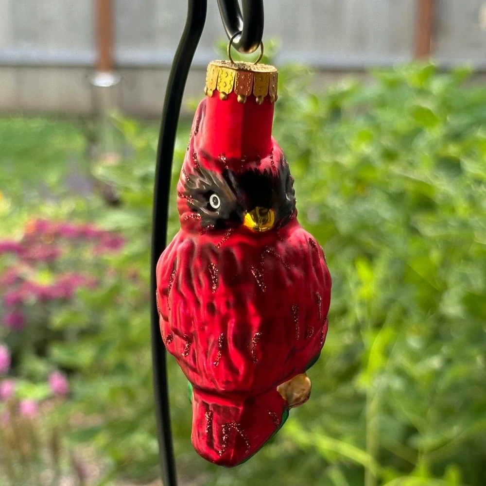 Unique Treasures Red Cardinal Glass Christmas Ornament